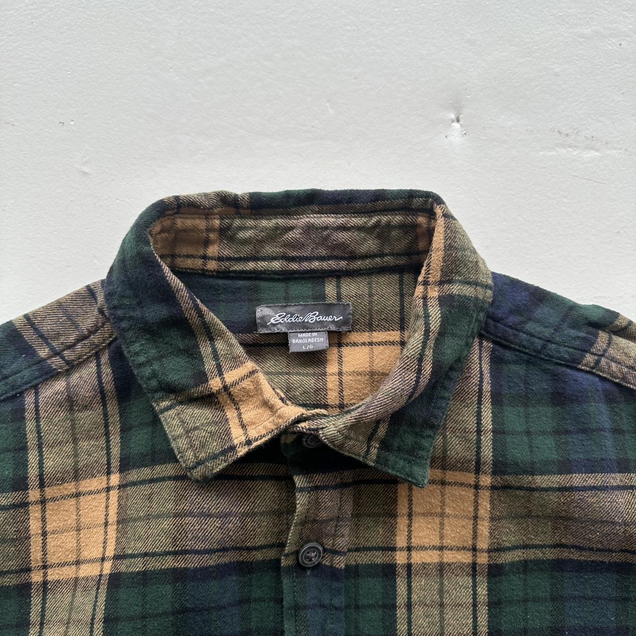 Green Navy Checkered Eddie Bauer 90s Vintage Long sleeve - Medium