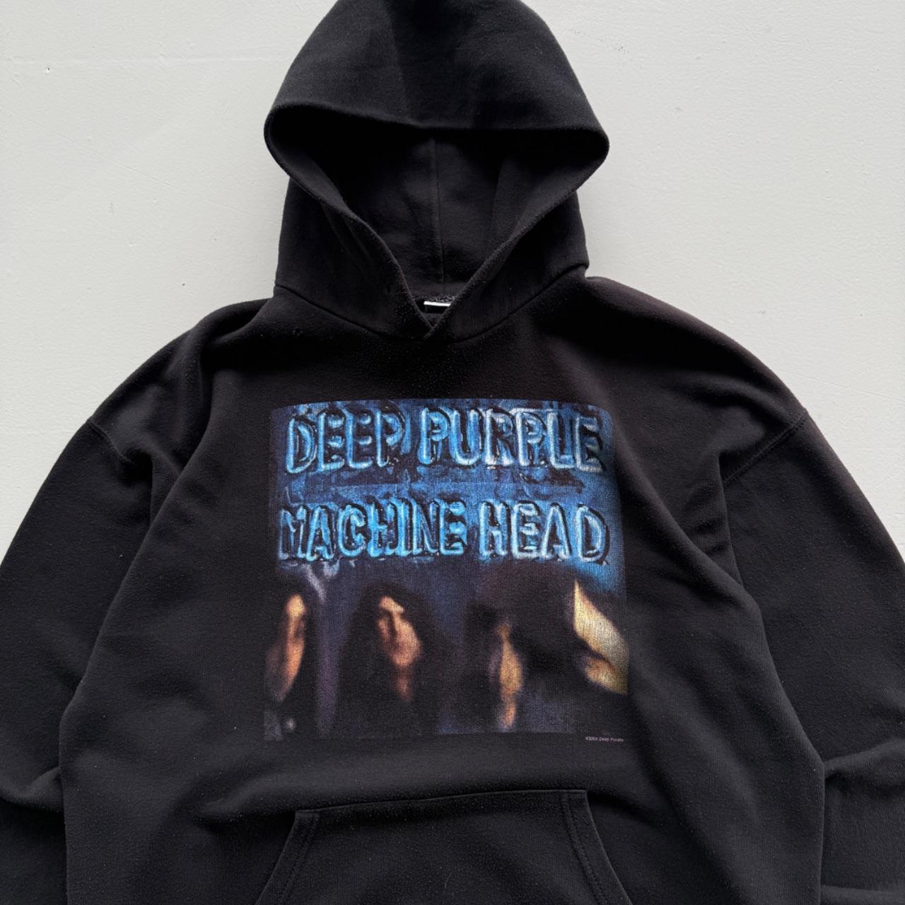 Black Deep Purple 90s Vintage Graphic Hoodie - XL