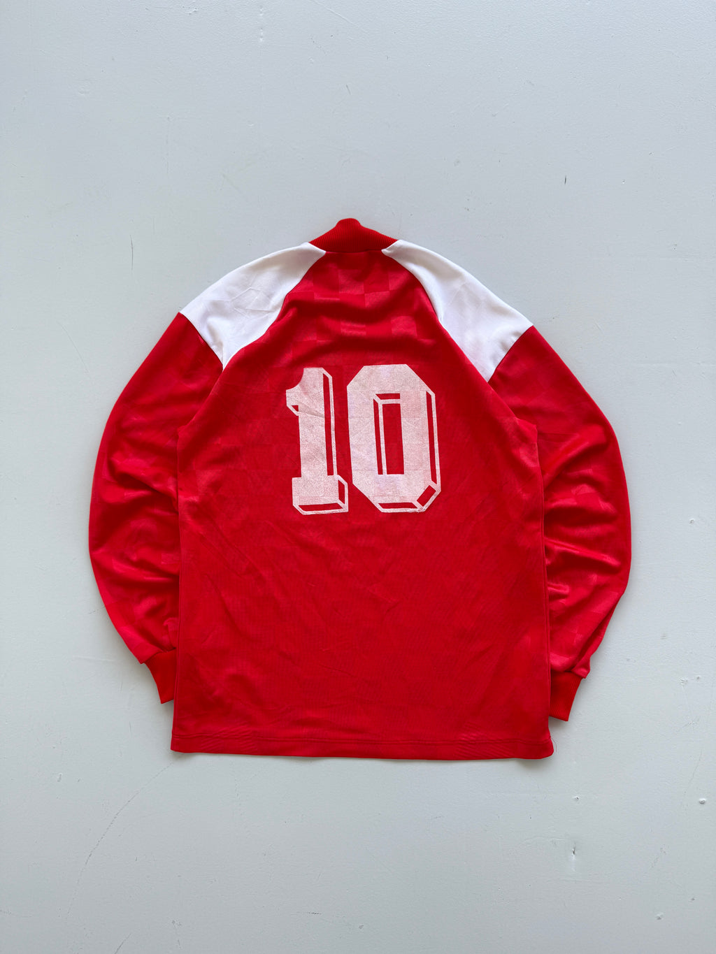 Red Crédit Mutuel 90's Vintage Long Sleeve Football Shirt- Medium