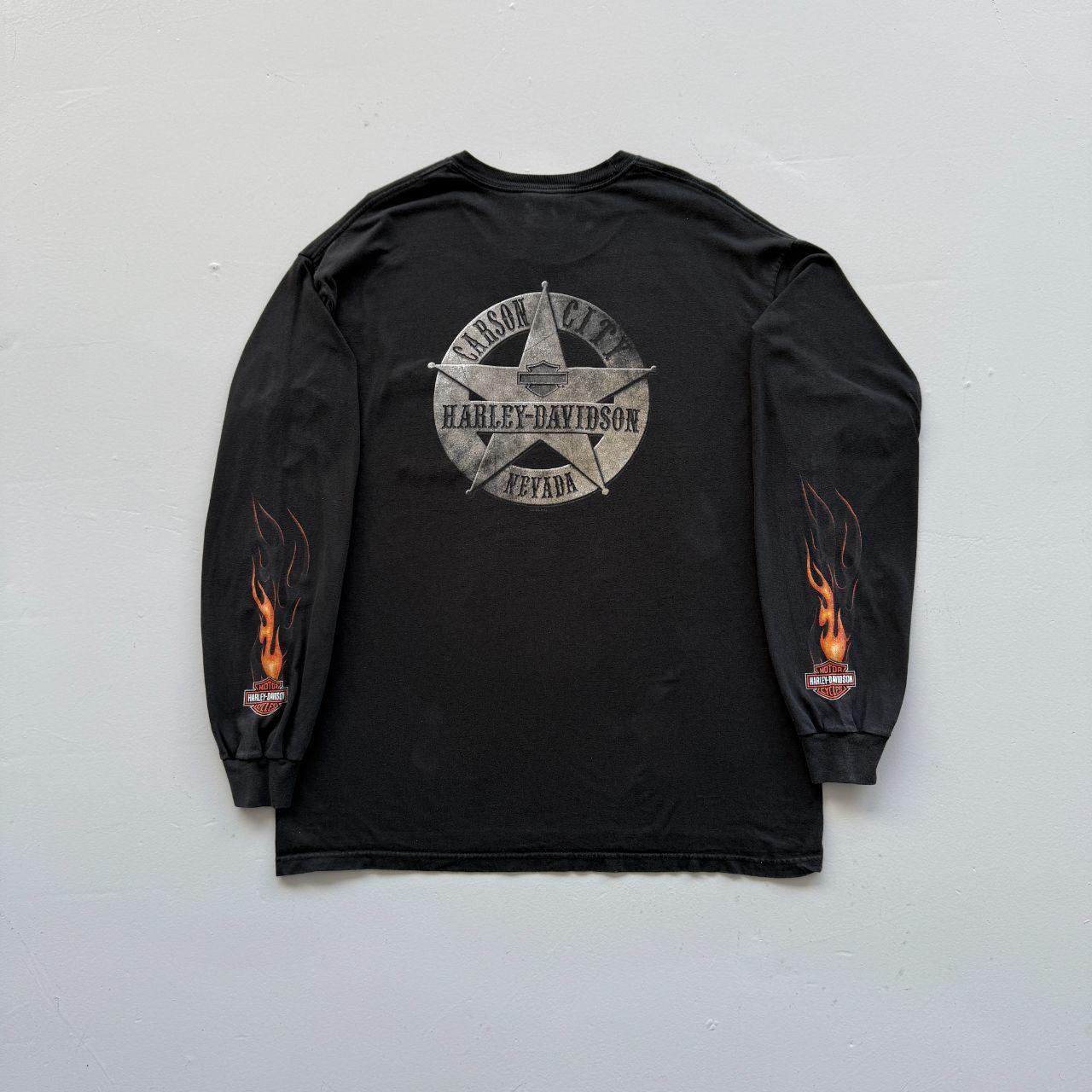 Black Harley Davidson 90s Vintage Graphic Long Sleeve T-Shirt - XL
