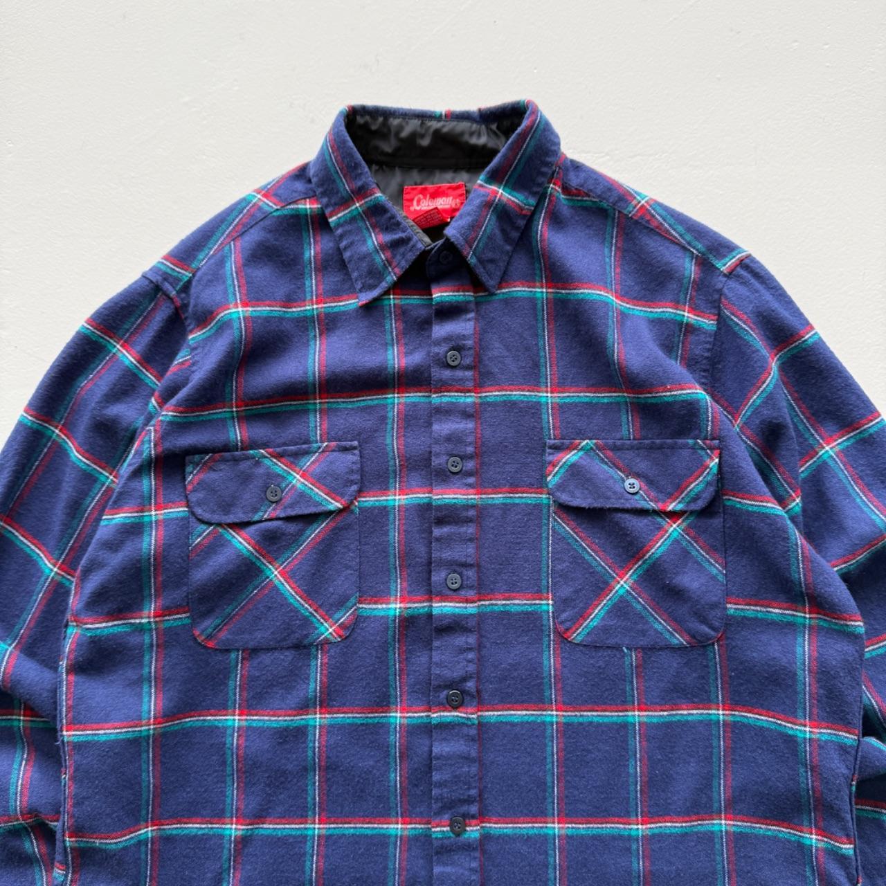 Blue Colman 90’s Vintage Flannel Long Sleeve Shirt - Large