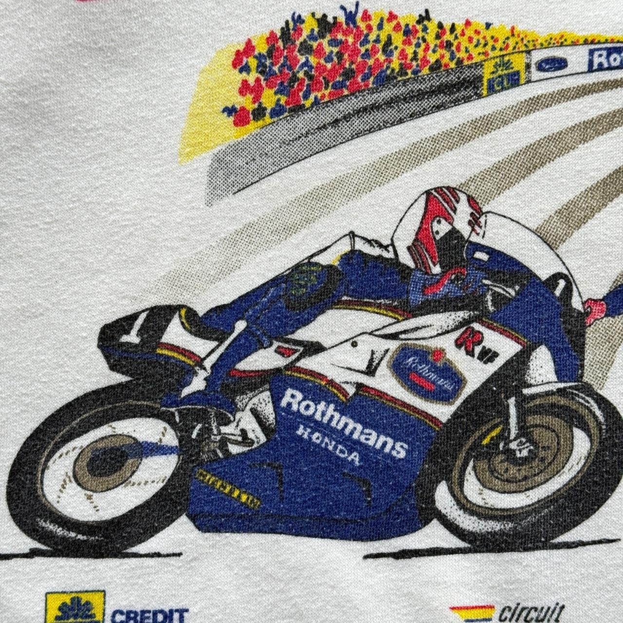 White Mortorcycle Racing 90’s Vintage Graphic Sweatshirt - Small