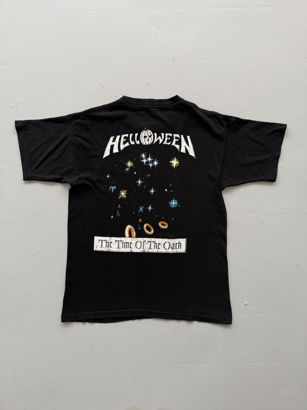 Black Helloween 90's Vintage Metal Graphic Band T-Shirt - Small