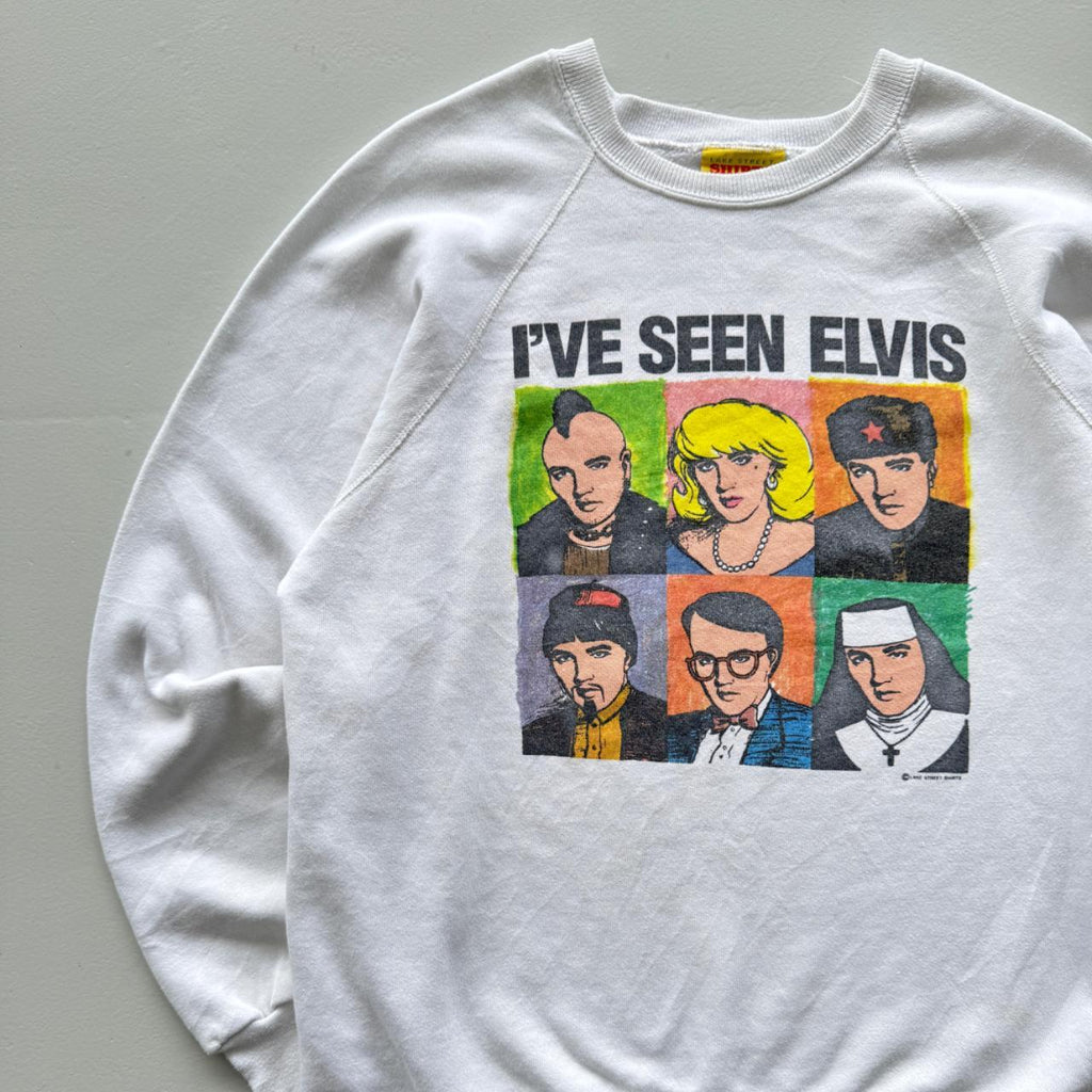 White I've Seen Elvis 90’s Vintage Graphic Sweatshirt - Large