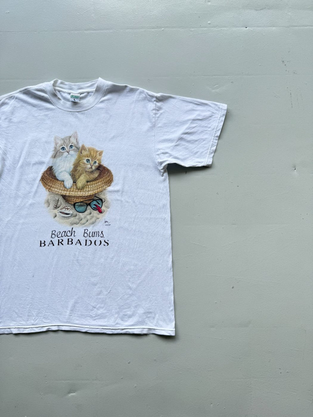 Ganzee Beach Bums Barbados Vintage Tourist Graphic T-Shirt - Large