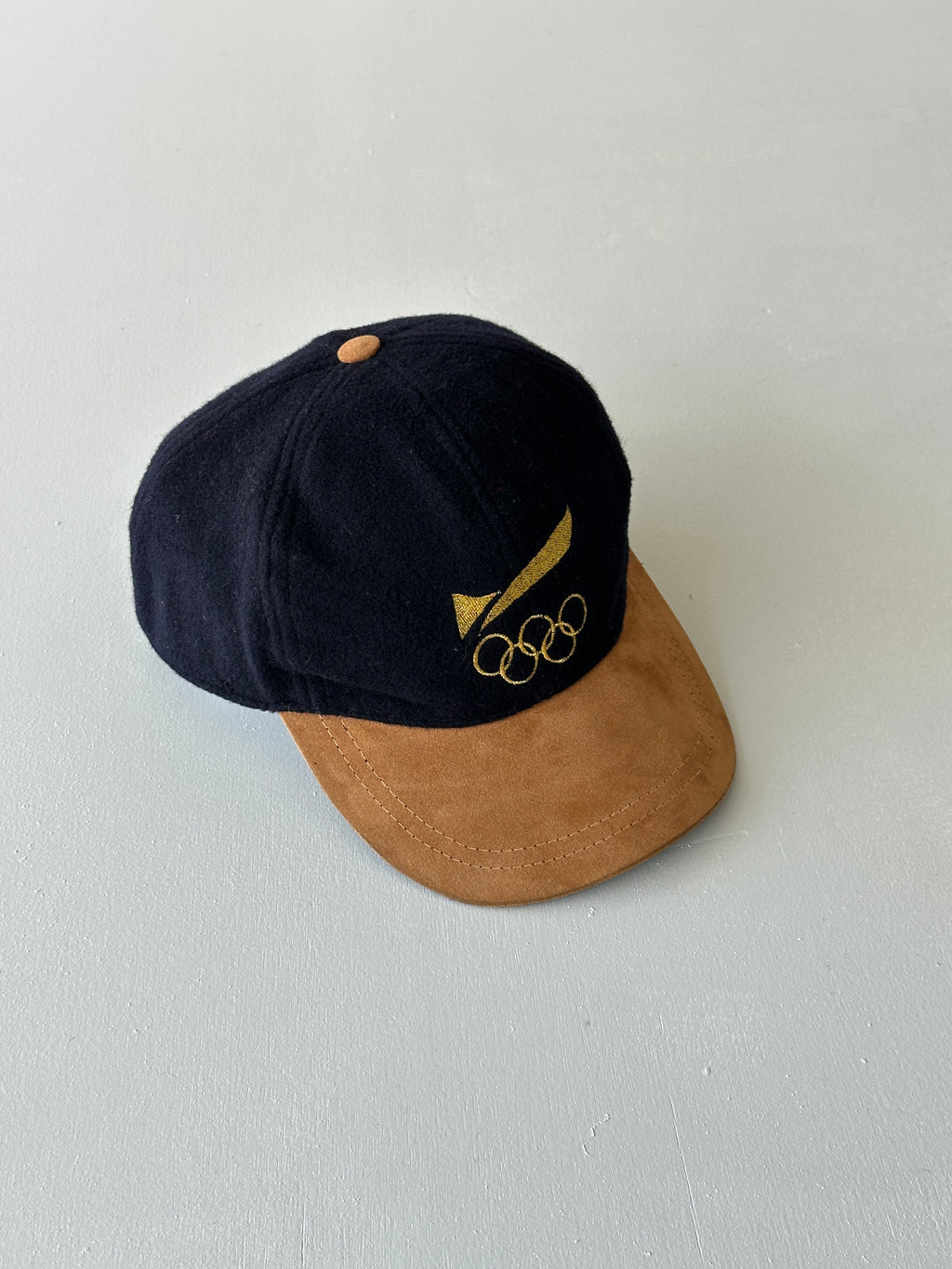 Navy Olympic Rings 90's Vintage Wool Ear Flap Cap