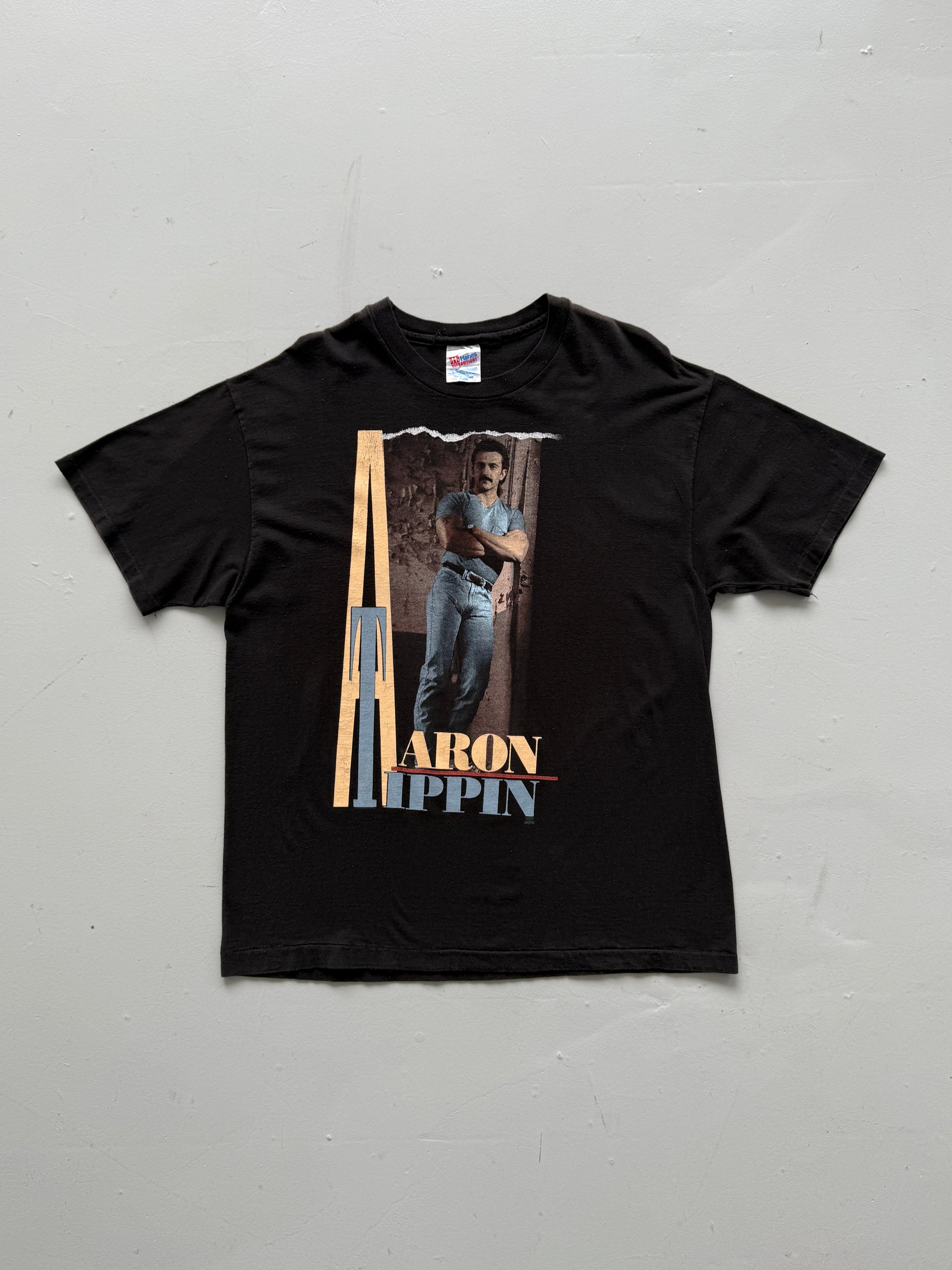 Black Aaron Tippin 90's Vintage Single Stitch Graphic T-Shirt - XL