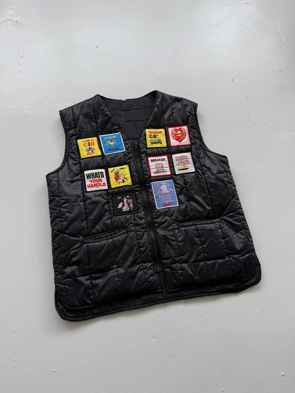 CB Radio Nuts Patch Quilted 70s/80s Vintage Gilet Vest - XL