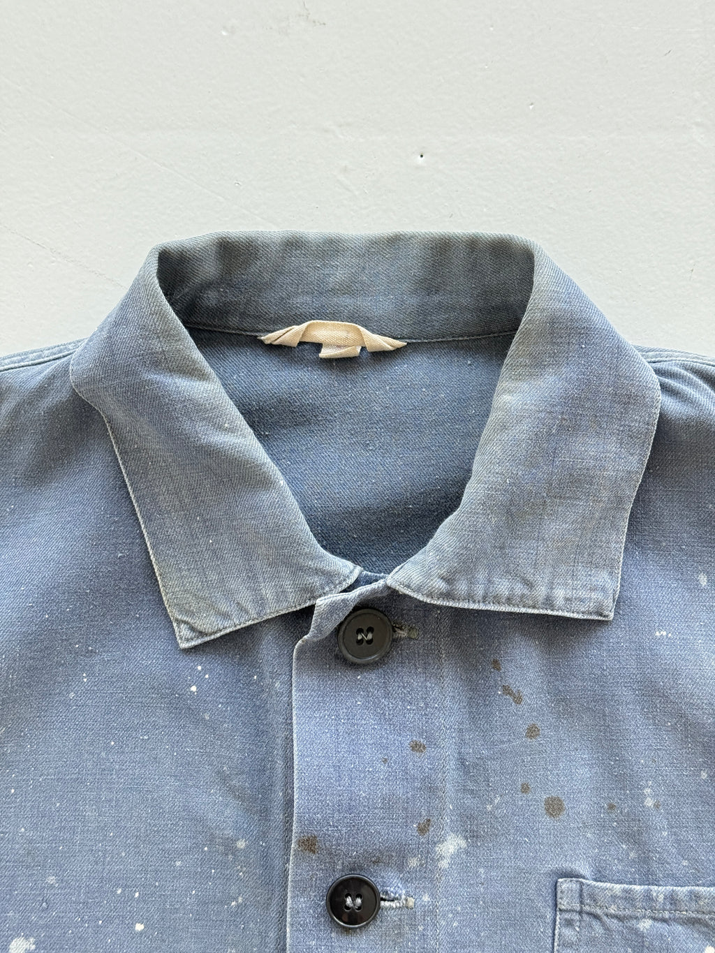 Thrashed Blue French Vintage Workwear Chore Jacket CH359 - Small