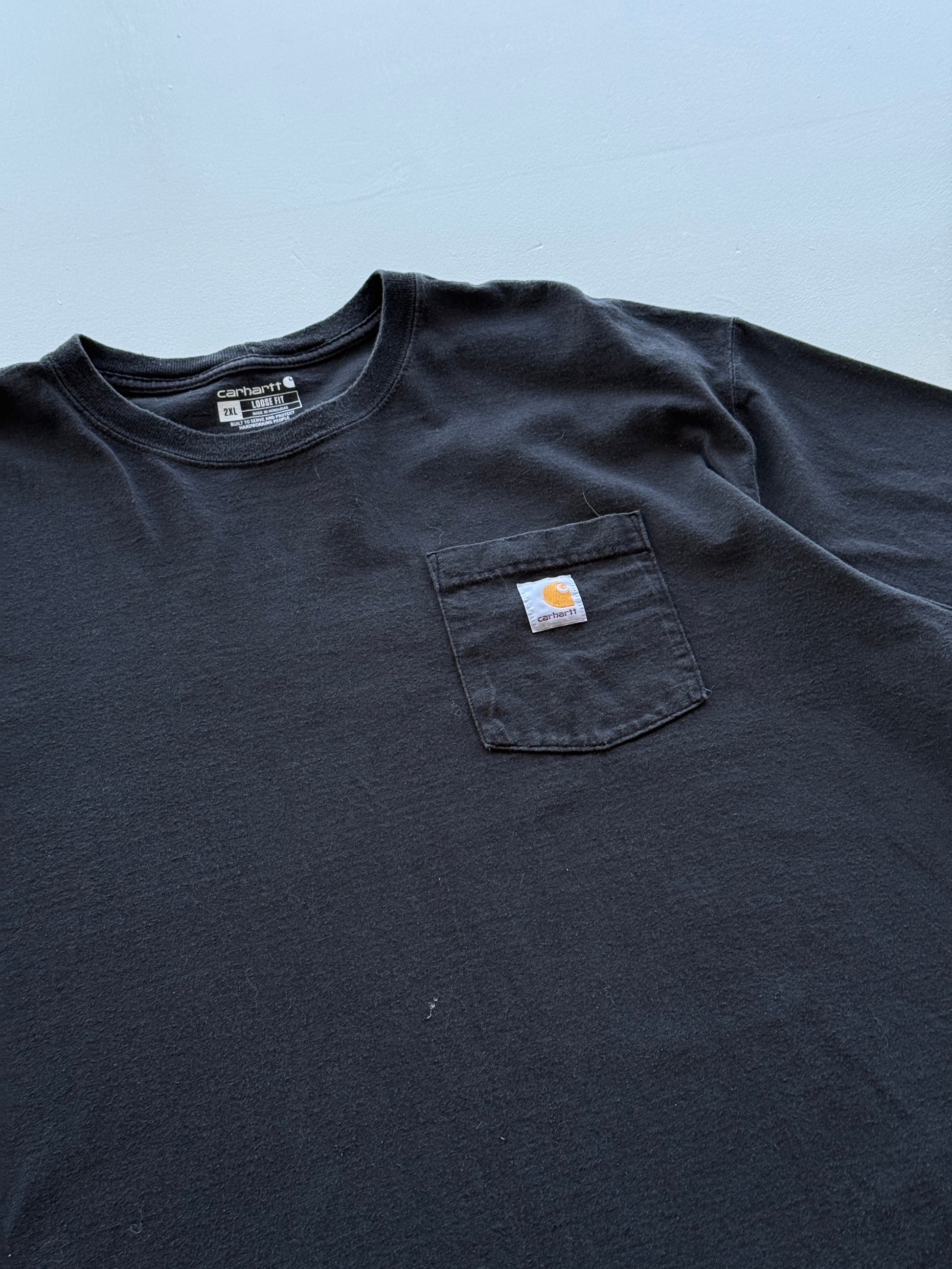 Black Carhartt Loose Fit Faded Vintage Pocket T-Shirt - XXL