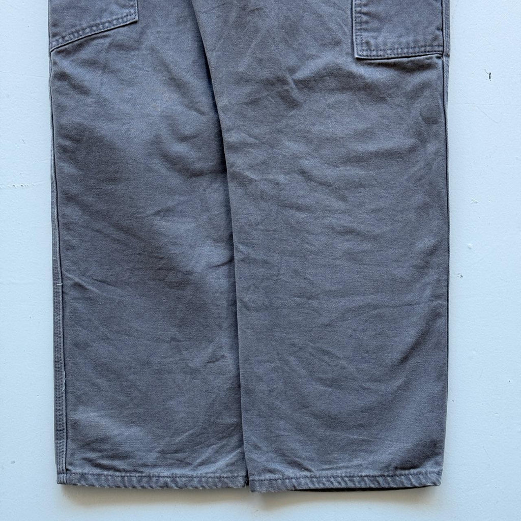 Grey Dickies Wide Leg 90's Vintage Carpenter Trousers - 36” x 29”