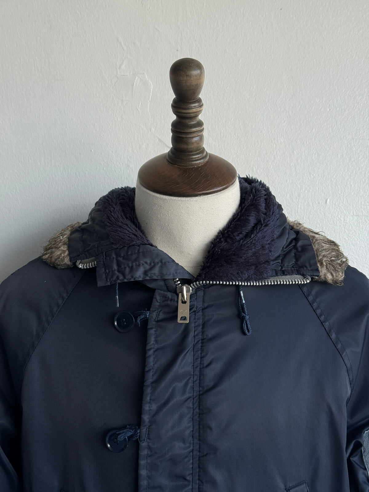 Navy Made in Korea 80's Vintage Snorkel Parka - Small