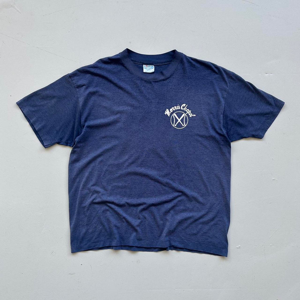 Faded Blue Baseball 90s Vintage T-shirt - XL