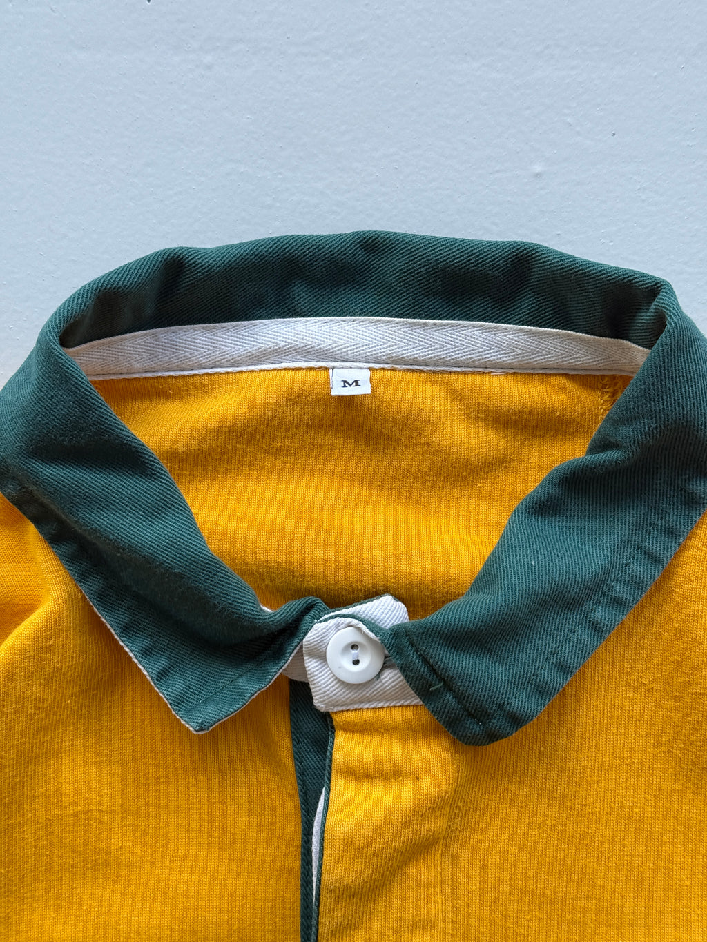 Yellow Australian Rugby Jersey Vintage Long Sleeve Replica - Oversized Medium