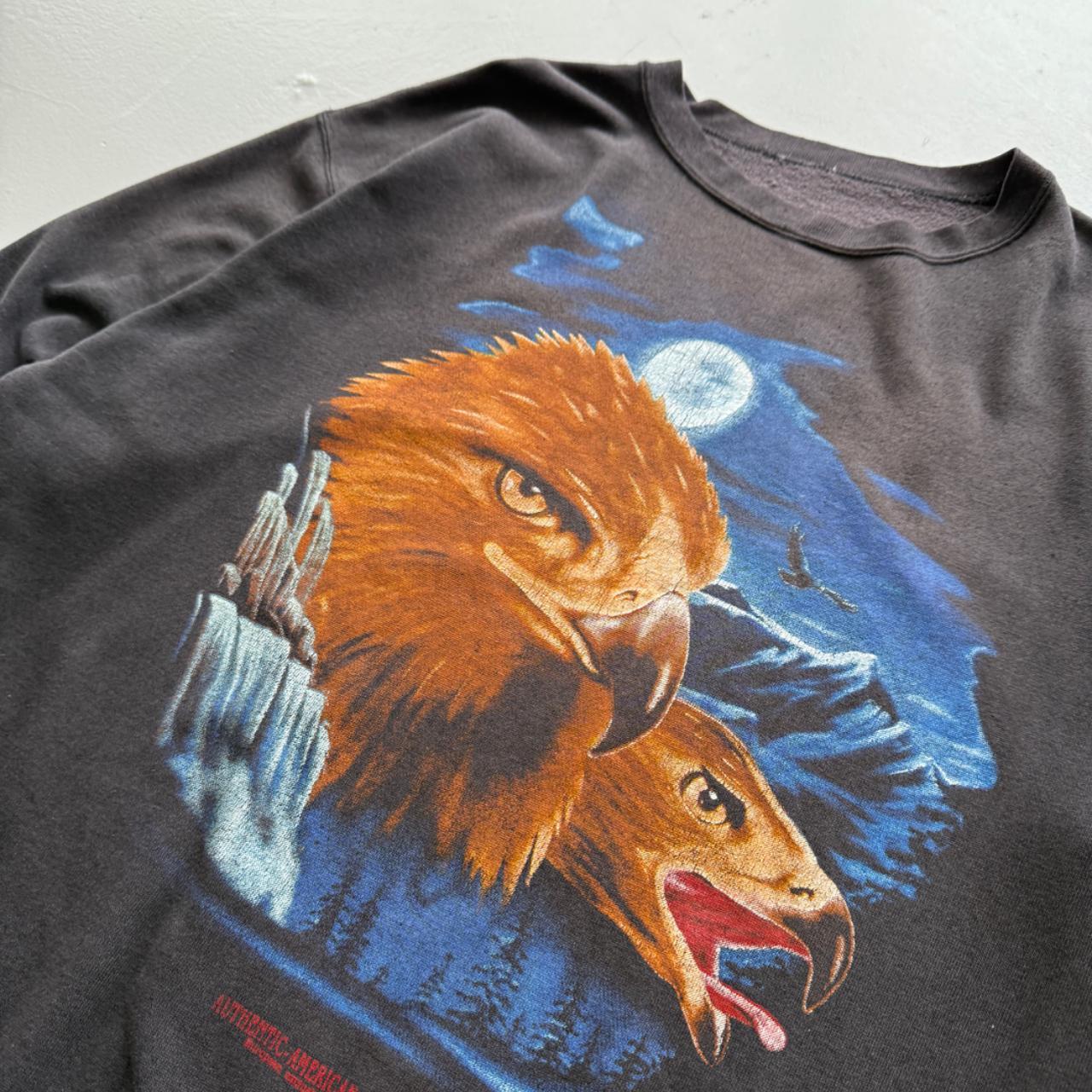 Faded Black Eagle 80’s Vintage Graphic Sweatshirt - Medium