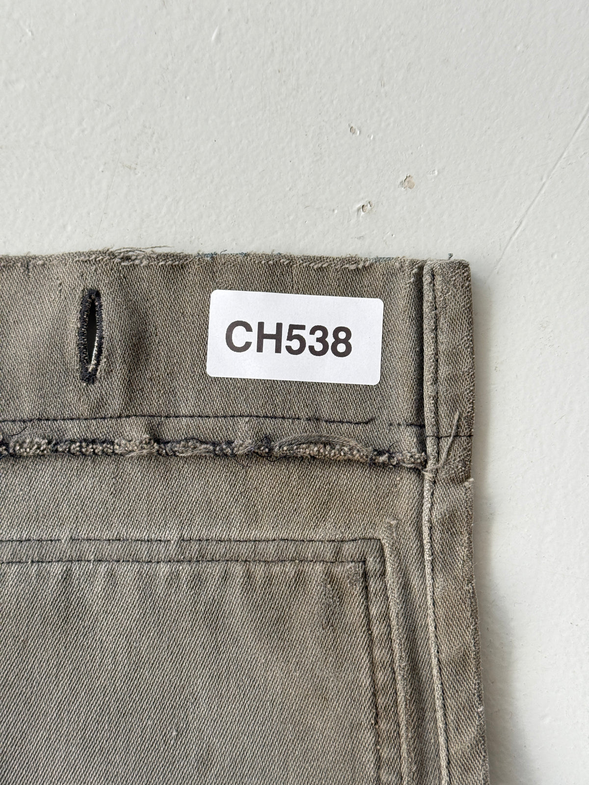 Thrashed Grey French Moleskin 1960s/70s Vintage Chore Jacket CH538 - Small