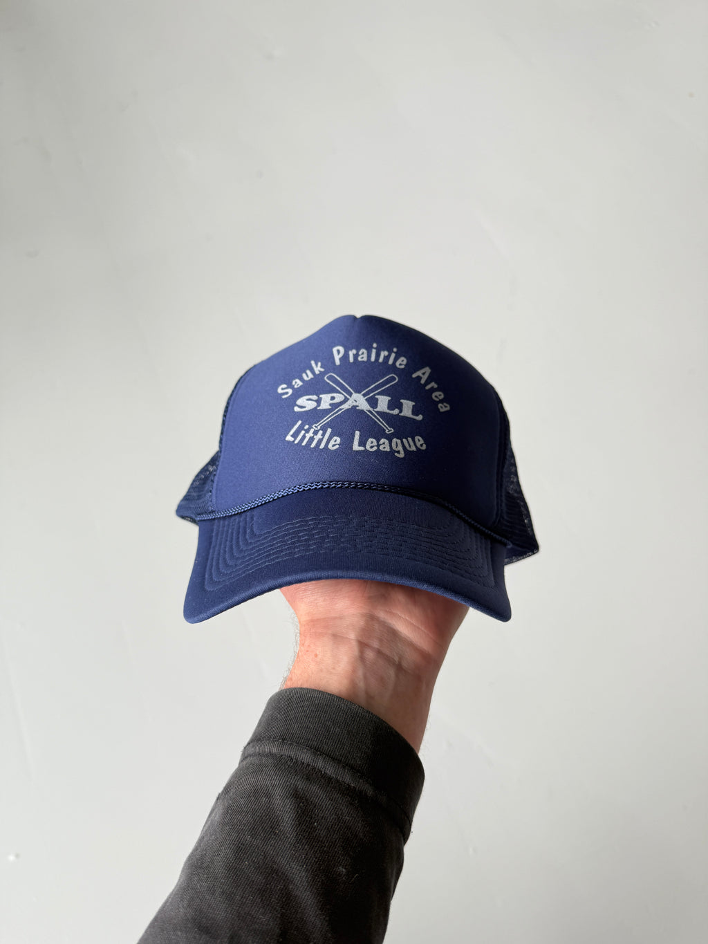 Blue Baseball Little League Vintage Foam and Mesh SnapBack Trucker Cap