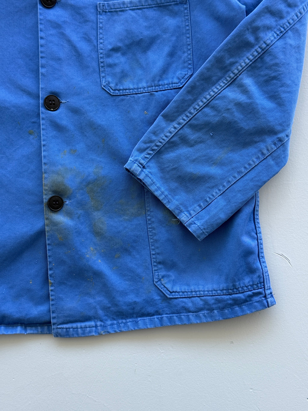 Blue Chore Jacket 90's Vintage French Workwear CH123 - Medium
