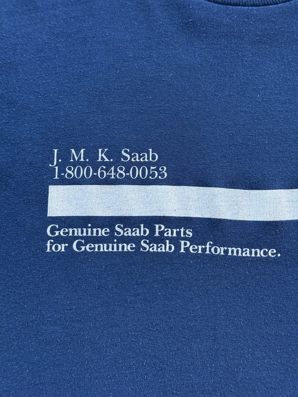 Navy SAAB Genuine Parts 80's Vintage Graphic T-Shirt - Small