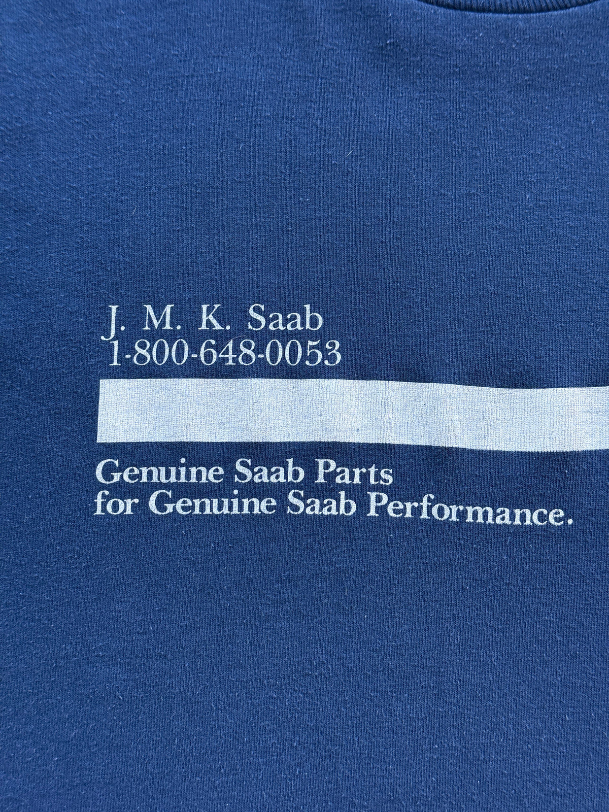 Navy SAAB Genuine Parts 80's Vintage Graphic T-Shirt - Small