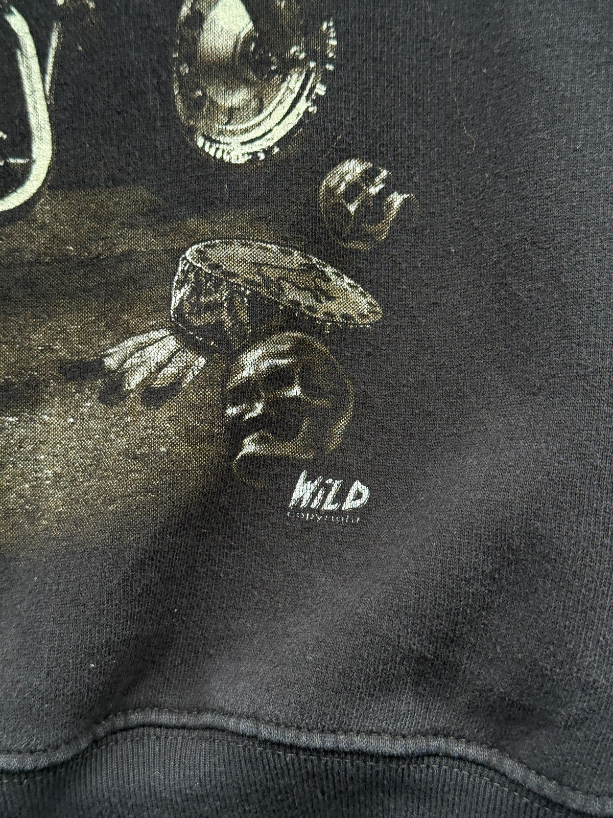 Wild Gothic Skull Biker 00's Vintage Graphic Sweatshirt - Medium