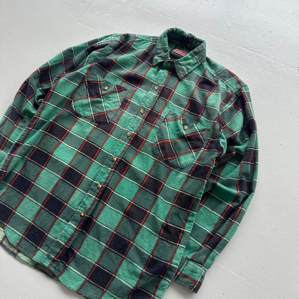 Green Checkered Coleman 90s Vintage Long sleeve - Medium