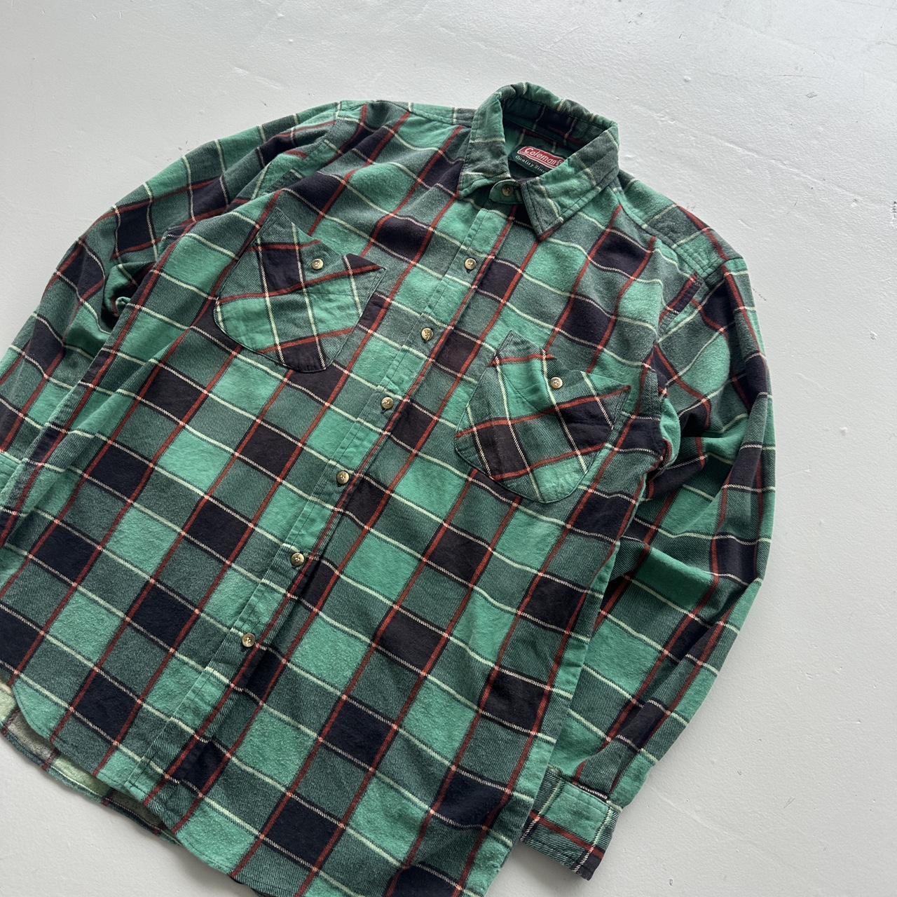 Green Checkered Coleman 90s Vintage Long sleeve - Medium