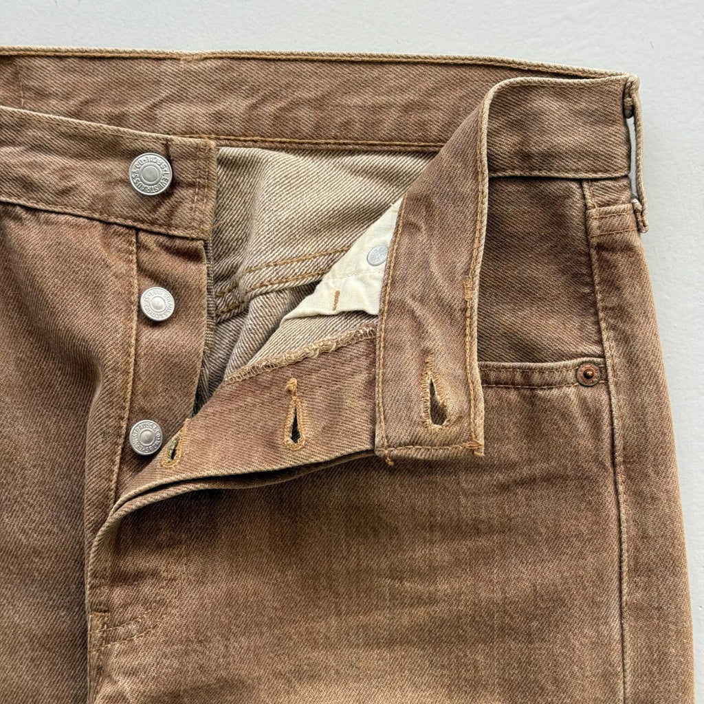 Brown Levi's 501 Denim 90's Vintage Jeans - 28” x 29”