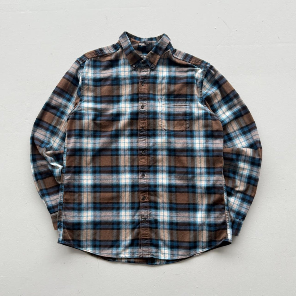 Blue Eddie Bauer 00’s Vintage Flannel Long Sleeve Shirt - Large