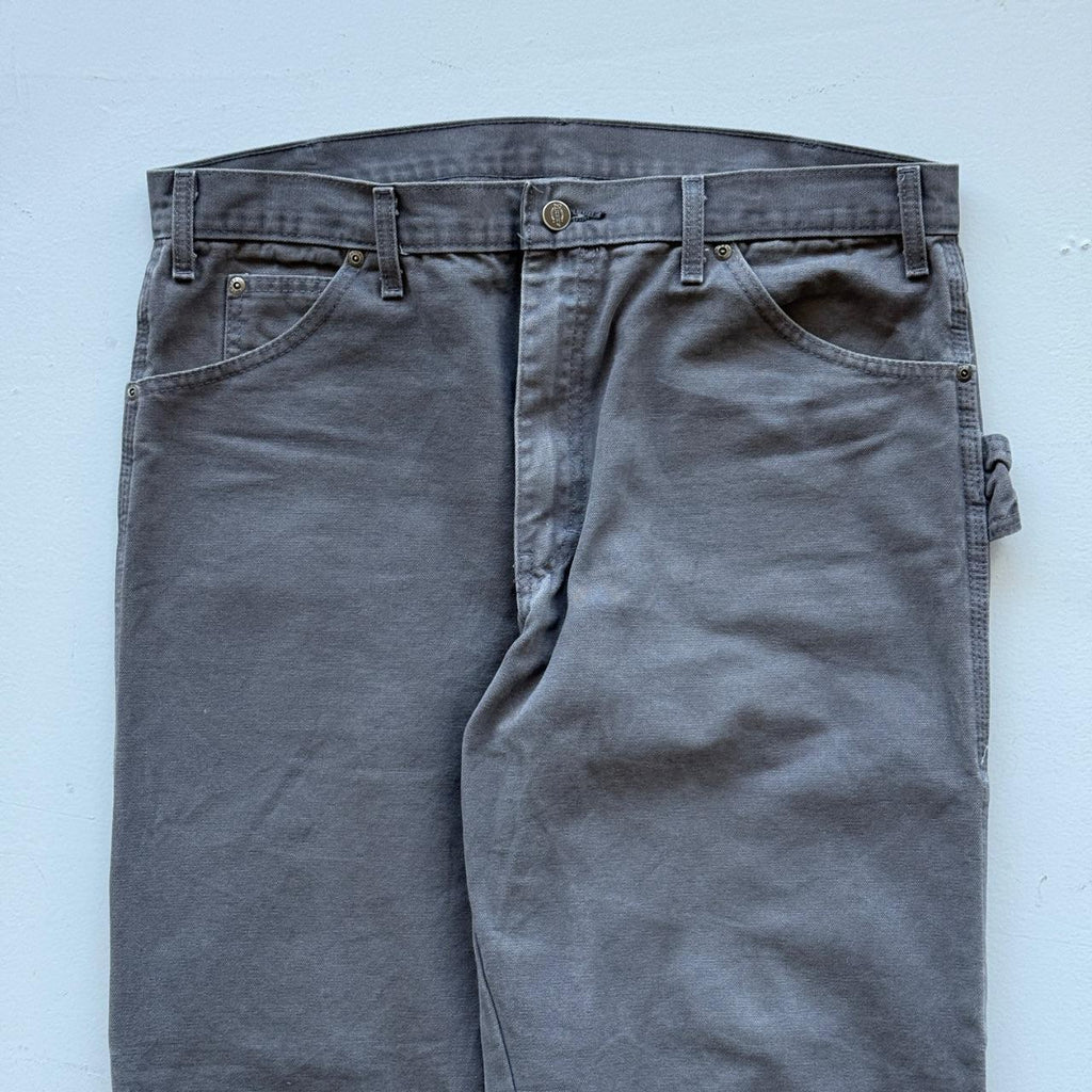 Grey Dickies Wide Leg 90's Vintage Carpenter Trousers - 36” x 29”