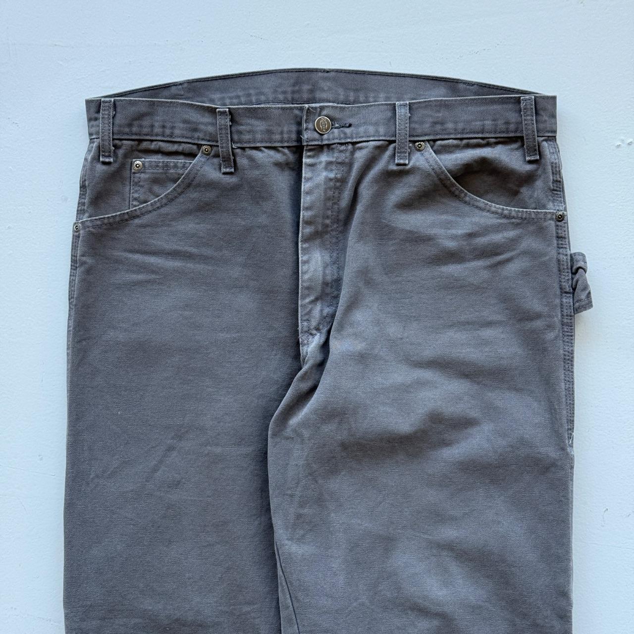 Grey Dickies Wide Leg 90's Vintage Carpenter Trousers - 36” x 29”