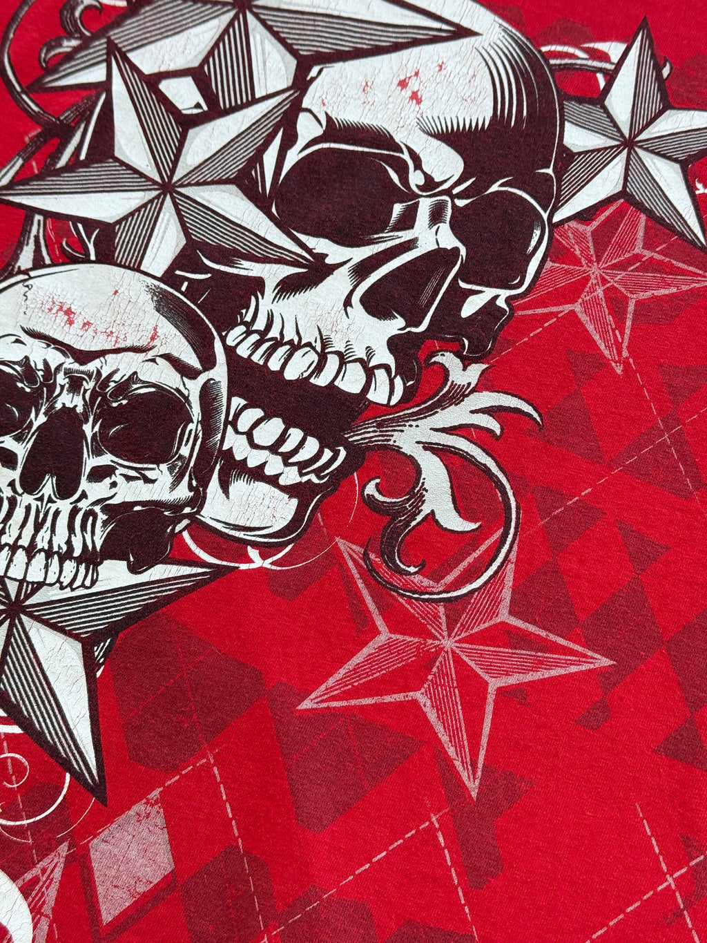Red Skull 00's Vintage Y2K Graphic T-Shirt - XL