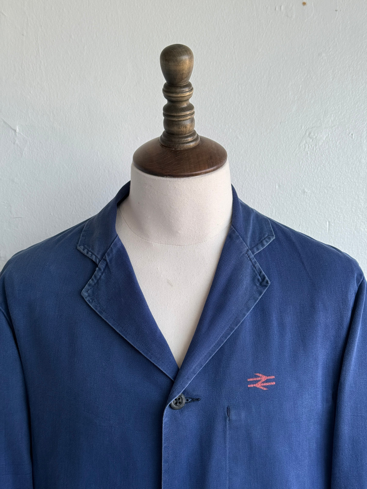 Blue British Rail 1970s Vintage Workwear Chore Jacket CH457 - Small