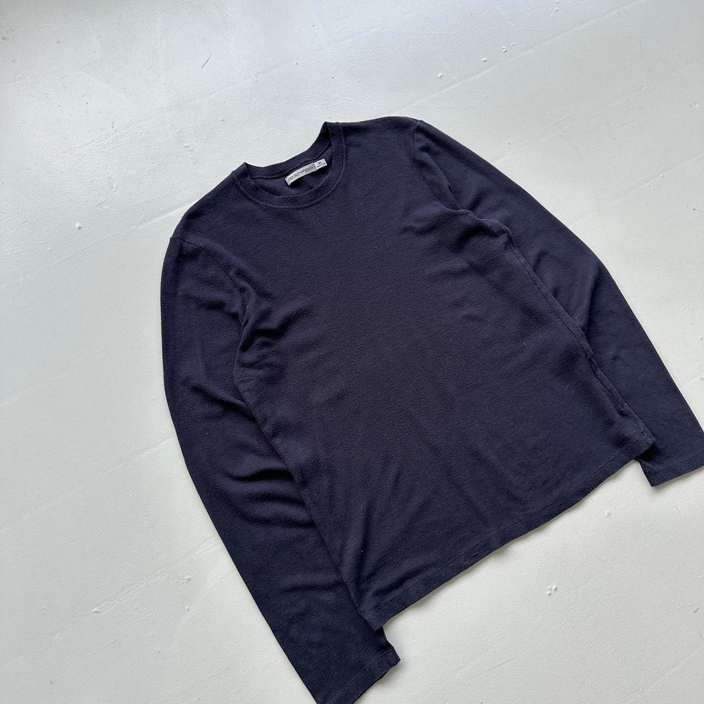 Navy Emporio Armani 90s Vintage Long Sleeves T-shirt - Large