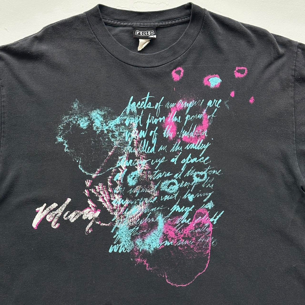 Black Volcom Y2K 00s Vintage Graphic T-Shirt - Large