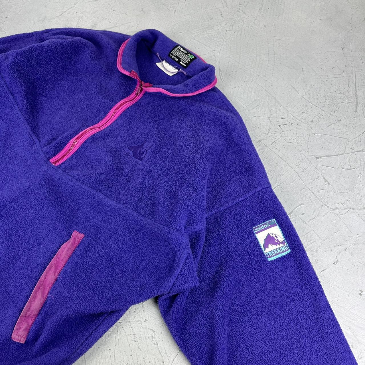 Purple Fleece Adidas Trekking 90s vintage Quarter-zip Sweatshirt - XL