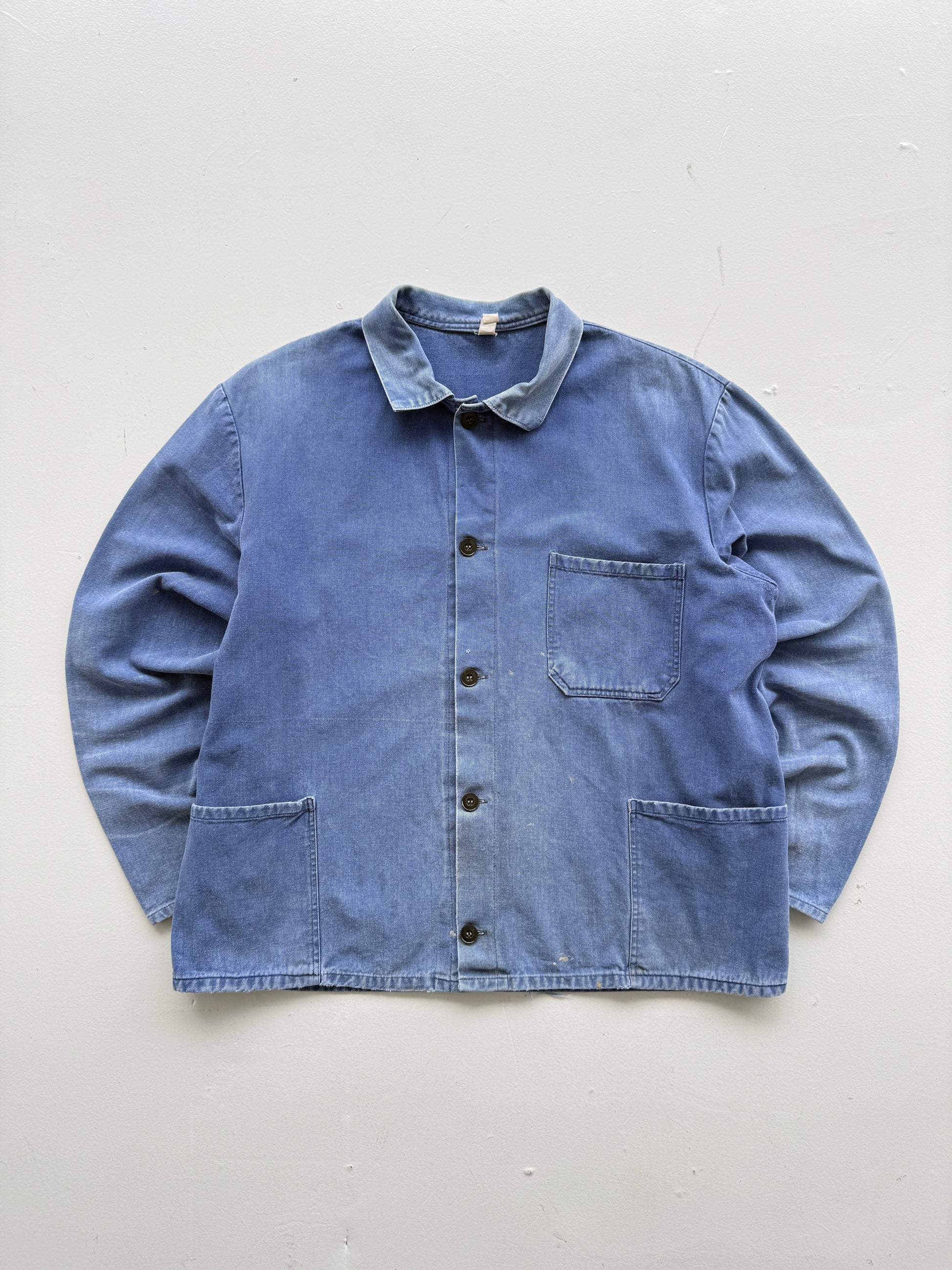 Faded Blue French 60s/70s Vintage Workwear Chore Jacket CH383 - Small