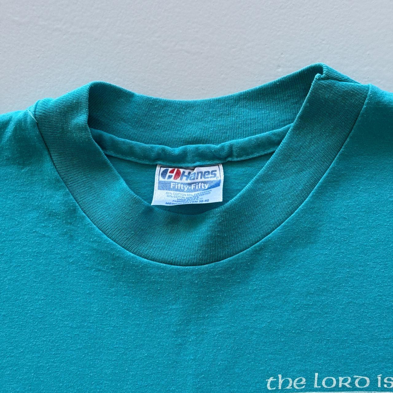 Aqua Blue The Lord Is My Shepard Religious Vintage 90s T-shirt - Small