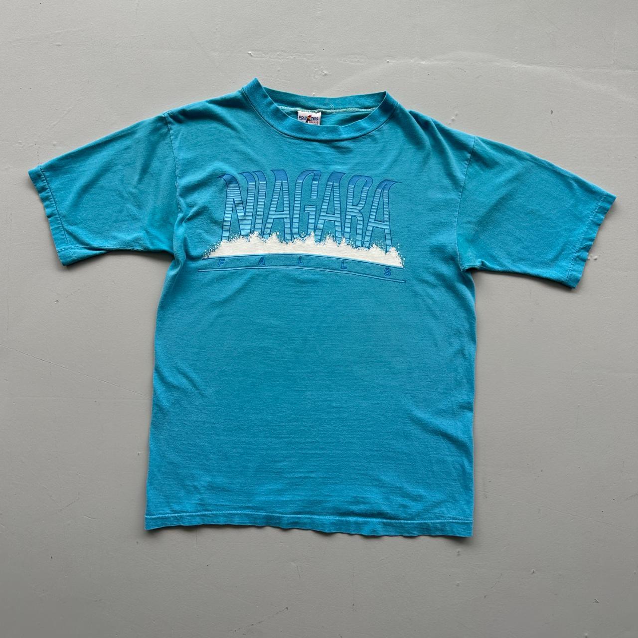 Aqua Blue Niagara Falls Canada 90s Vintage T-shirt - Small