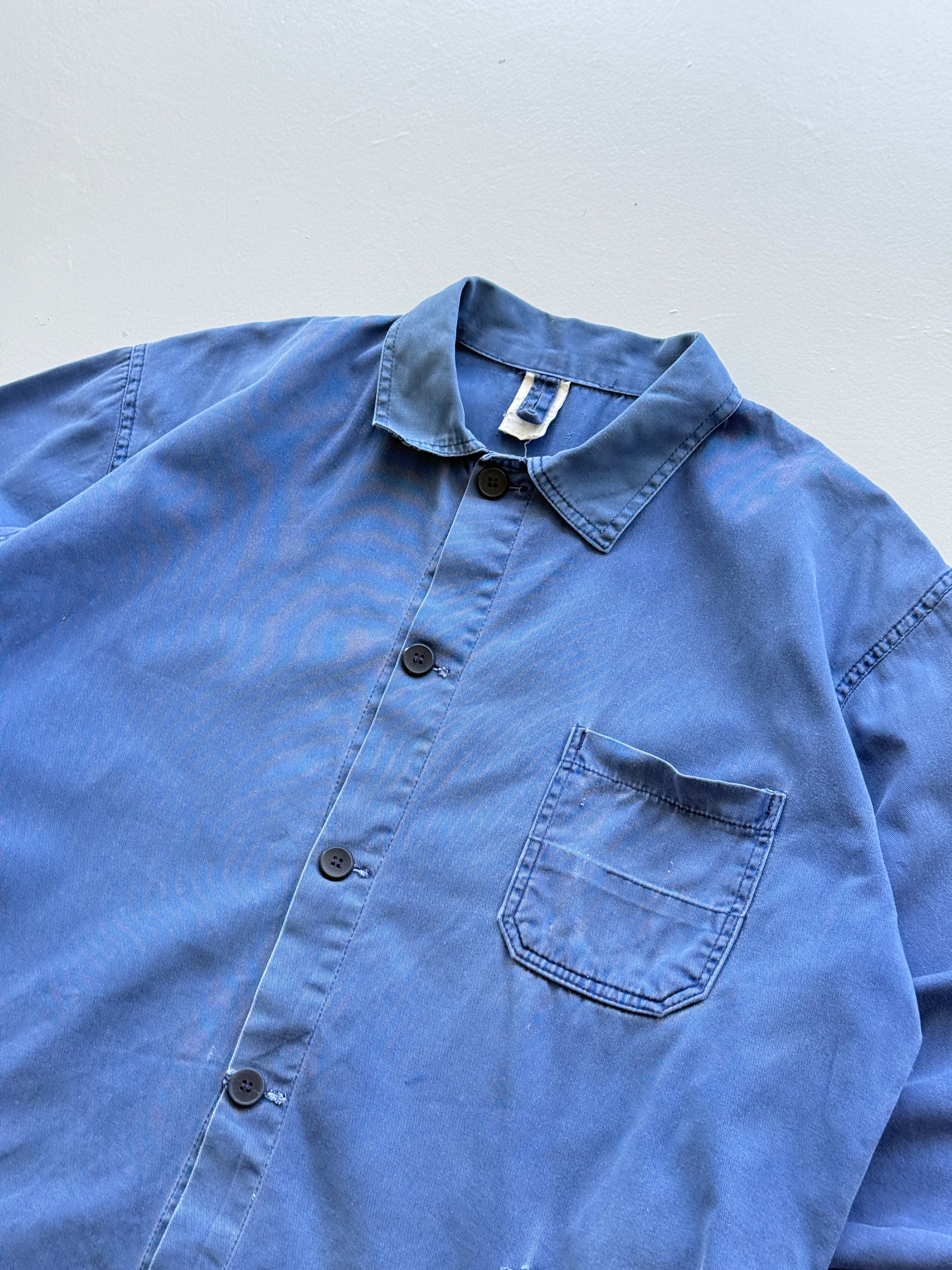 Blue French Vintage Workwear Chore Jacket CH344 - Large