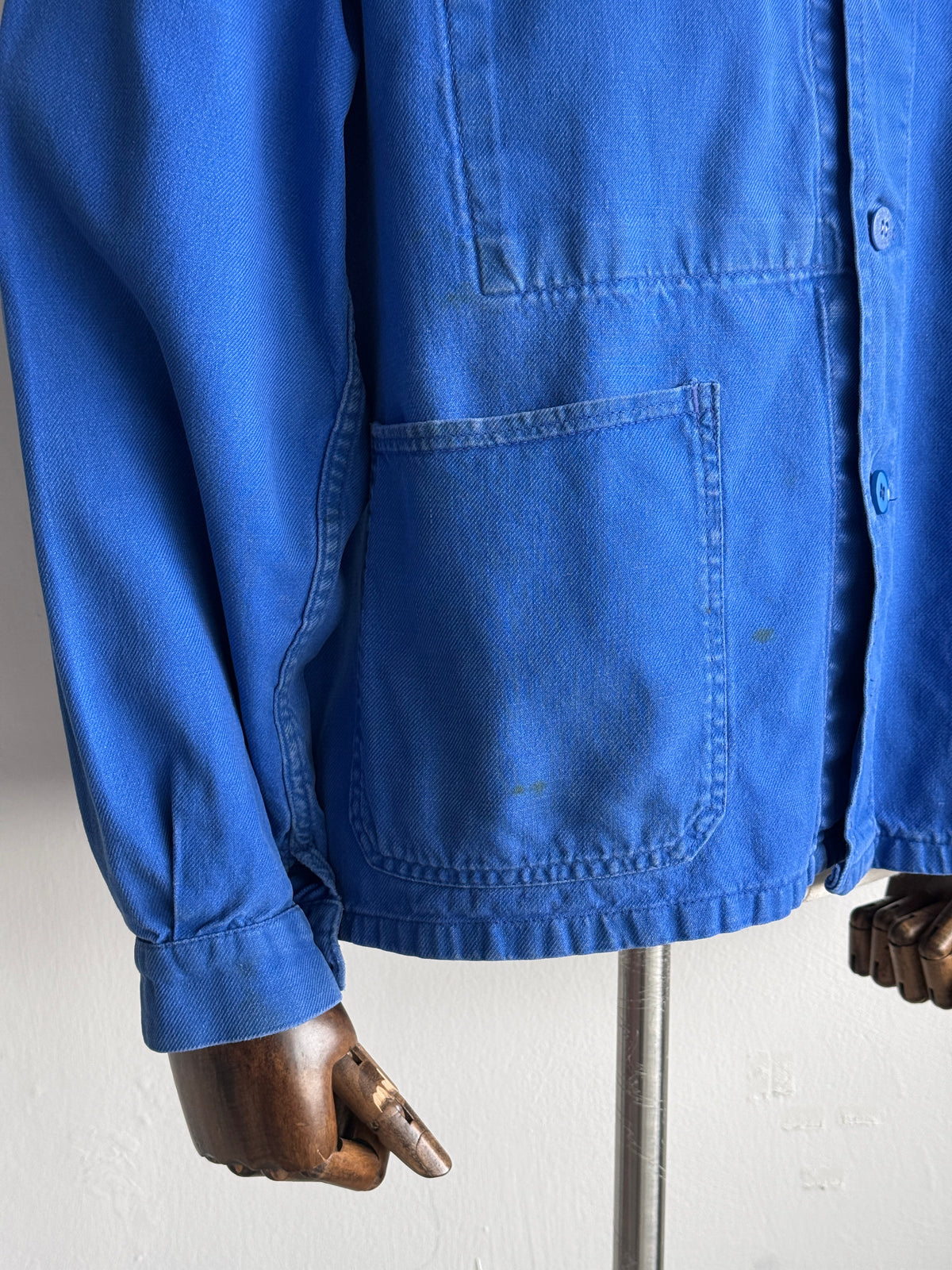 Blue French Beugnet 1960s Vintage Workwear Chore Jacket CH557 - Medium