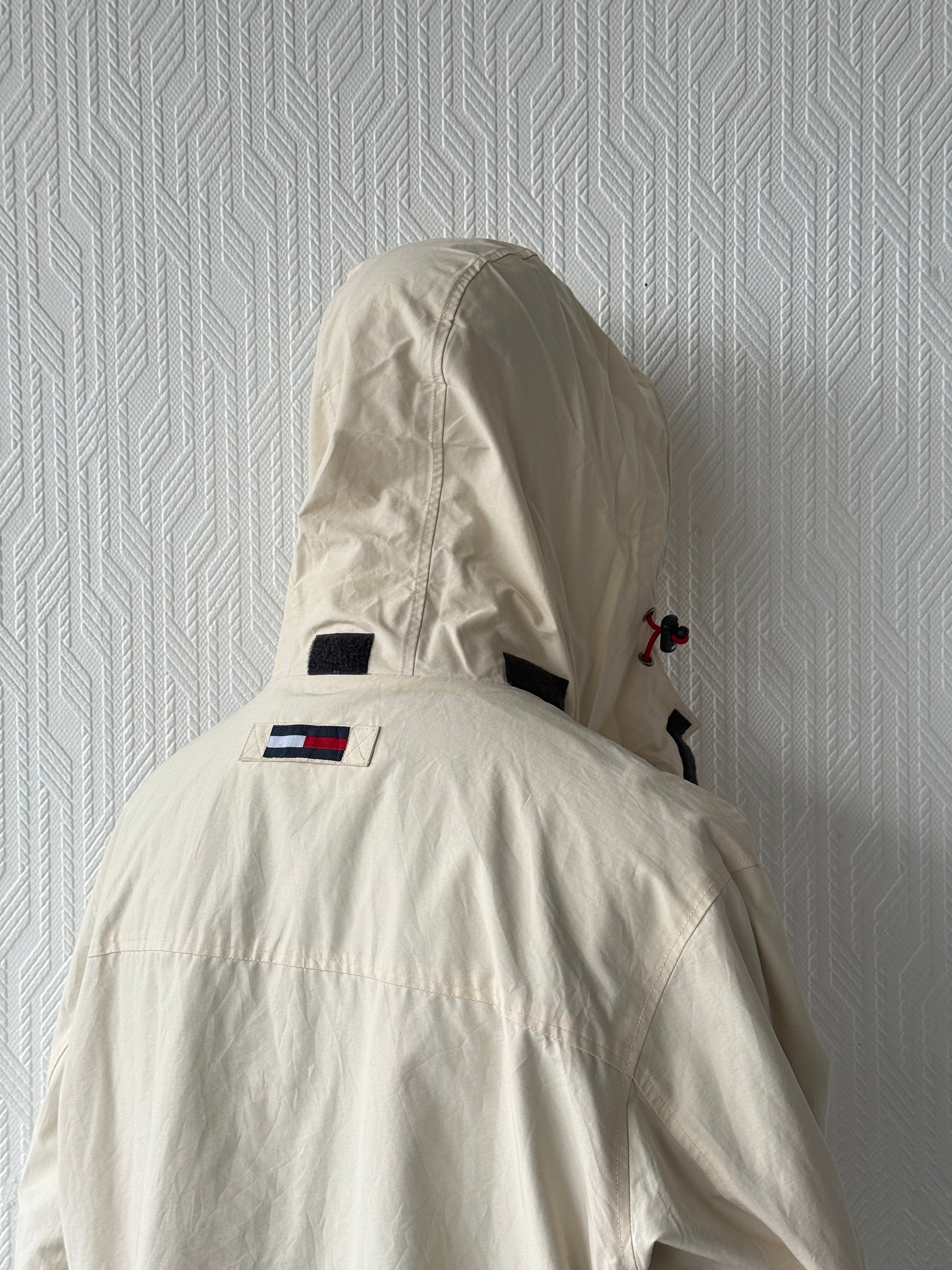 Black / Cream Reversible Tommy Hilfiger 00's Vintage Deck Jacket - Large