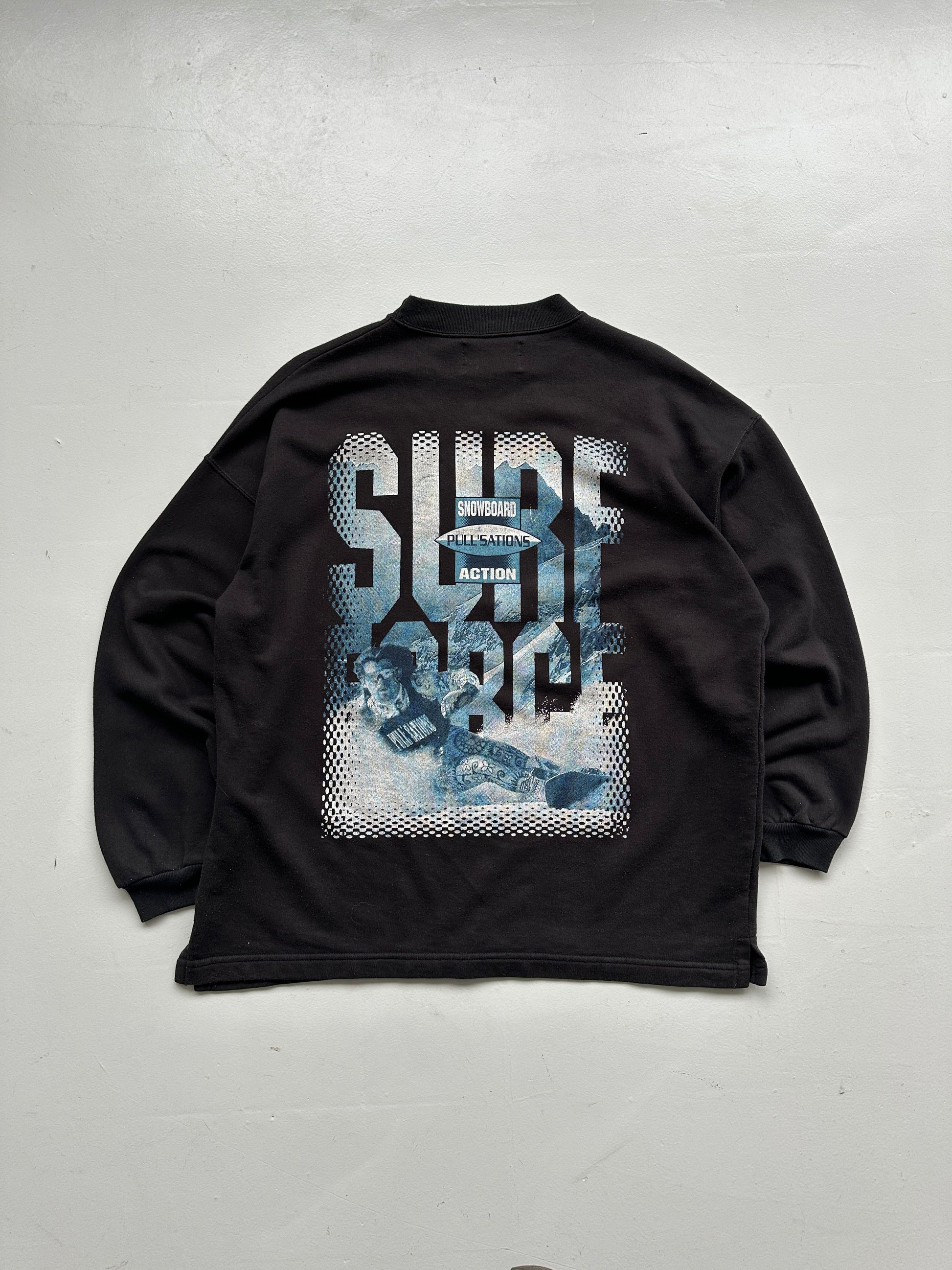 Black Snowboarding 90's Vintage Graphic Sweatshirt Jumper - Large
