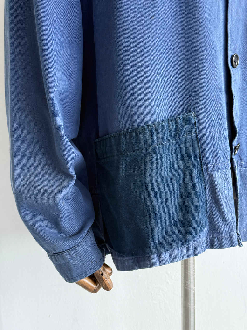Faded Blue French 1950s/60s Vintage Workwear Chore Jacket CH479 - XL
