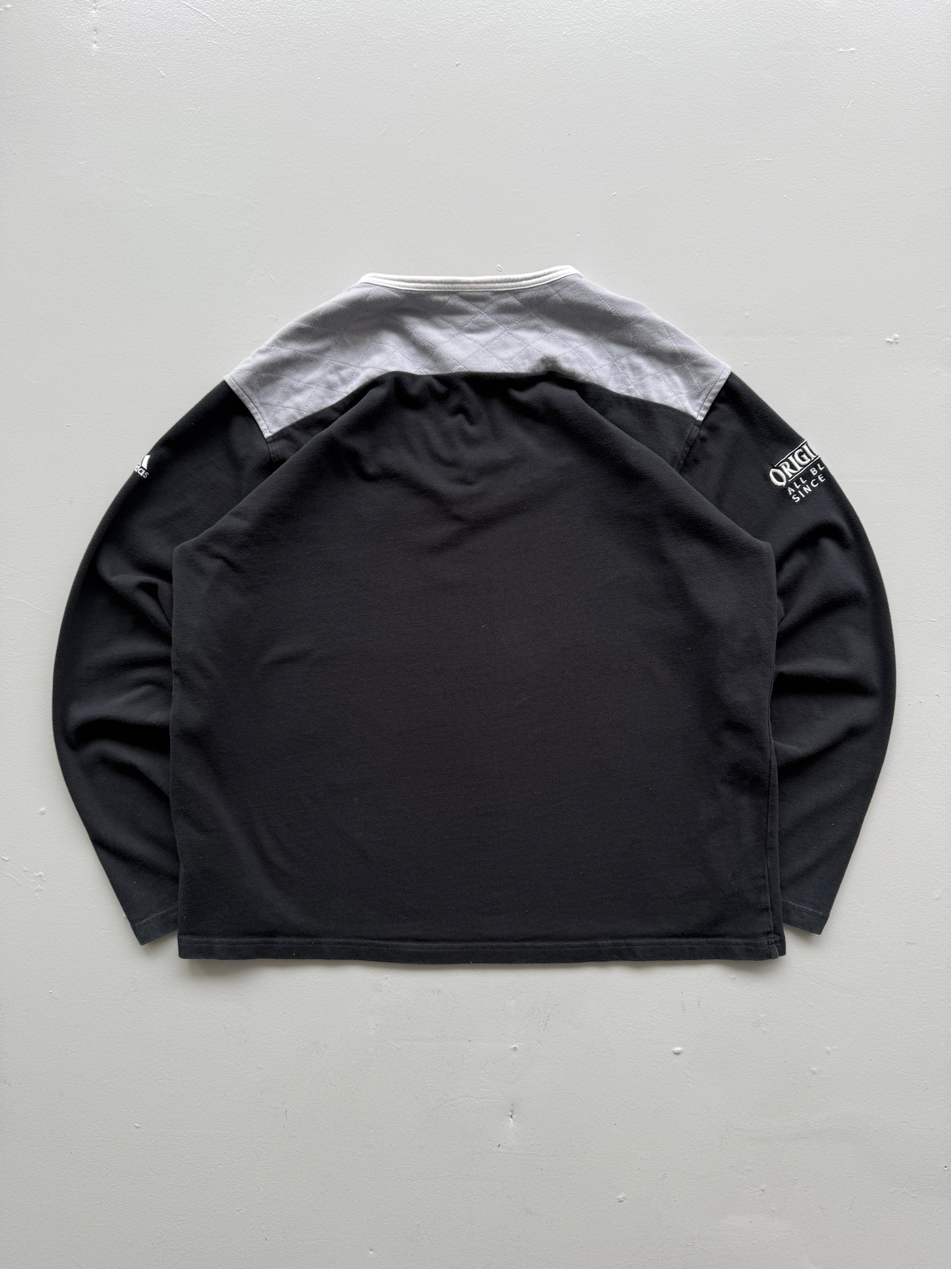Black Adidas New Zealand 90's Vintage All Blacks Rugby Jersey - XXL