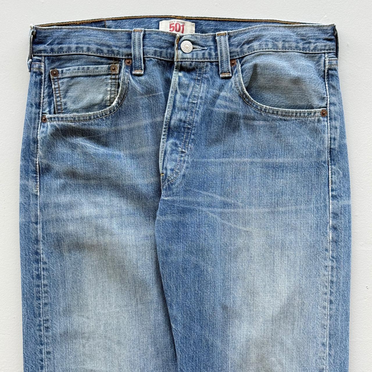 Blue Levi's 501 Denim 00's Vintage Jeans - 34” x 29”