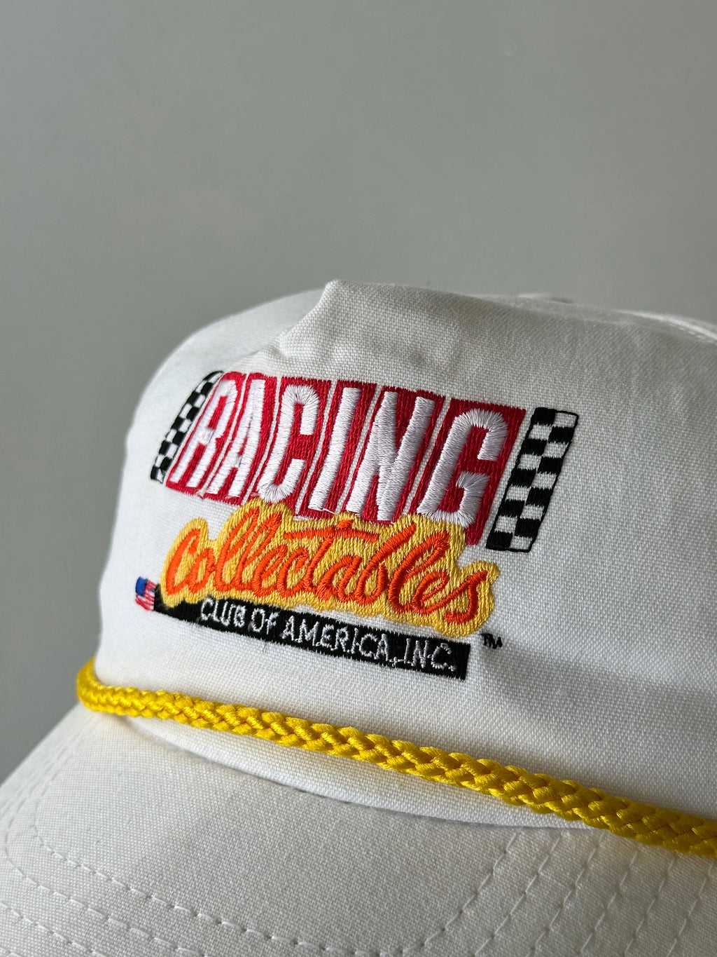 White Racing Collectables Club of America 90's Vintage SnapBack Trucker Cap