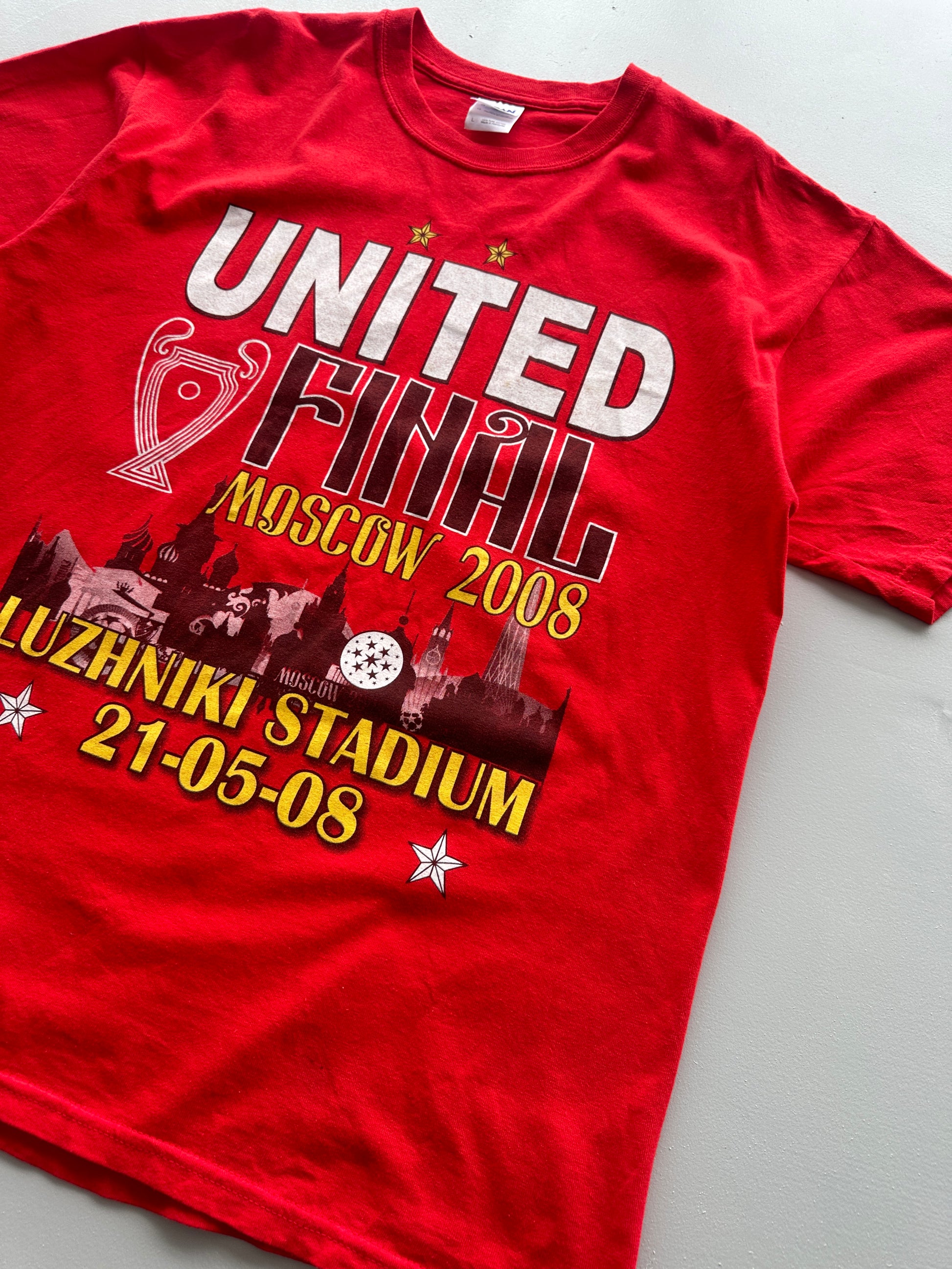 Man United Champions League Final Moscow 2008 Vintage T-Shirt - Large