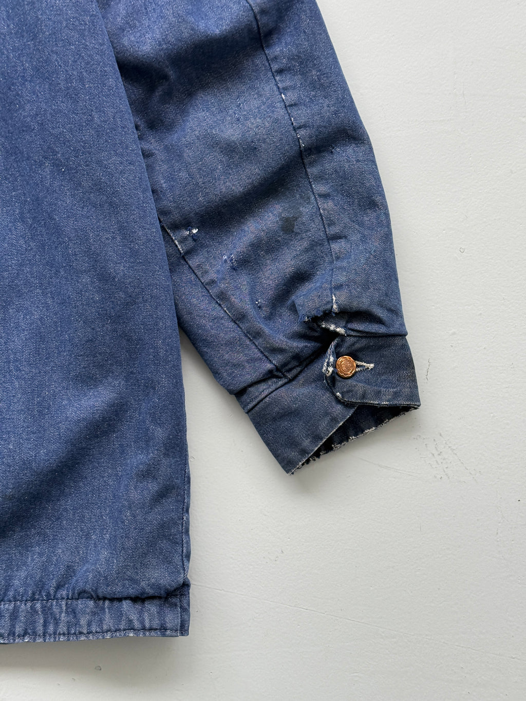 Blue Flannel Lined Denim 70's Vintage Chore Jacket - 2XL
