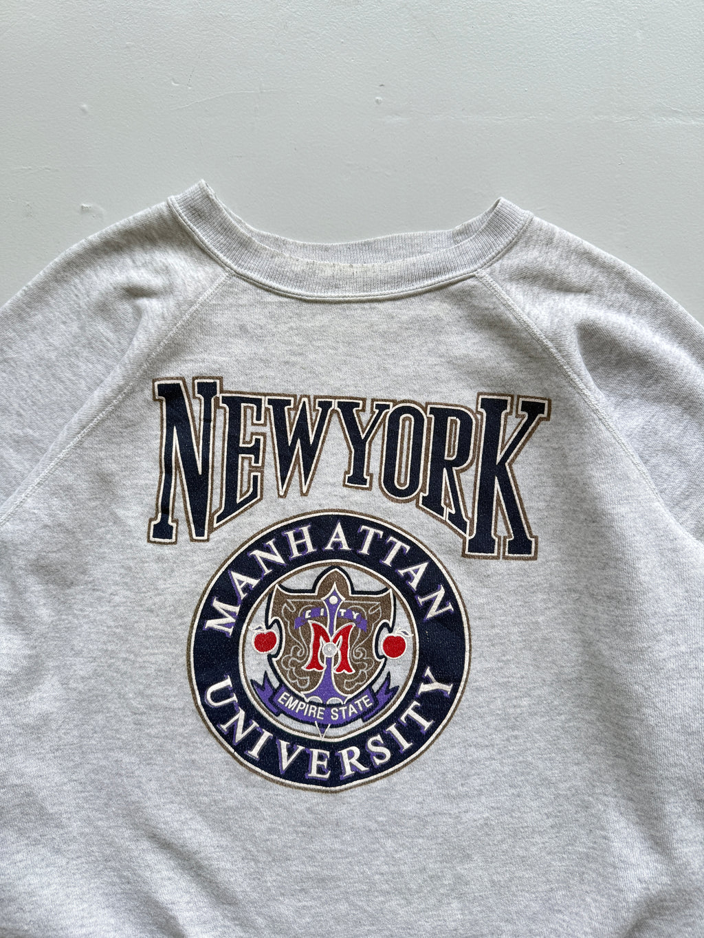 Grey New York 90's Vintage Graphic Tourist Sweatshirt Jumper - Small